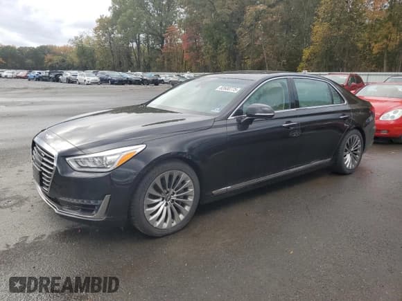 ✅ 2019 Genesis G90 Premium • VIN: KMTF34JA8KU056846 • Лот: 82600775. Опубликован ранее на Copart с пробегом 33 224 миль. Бесплатный доступ к архиву аукционных продаж из США и подробный отчёт об истории автомобиля на DreamBid. Изображение 1.
