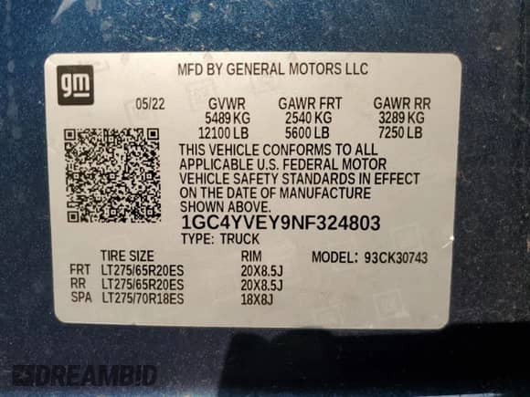 ✅ 2022 Chevrolet Silverado 3500HD High Country • VIN: 1GC4YVEY9NF324803 • Лот: 72029354. Размещён на Copart с пробегом 52 090 миль миль. Получите бесплатный доступ к архиву аукционных продаж из США и посмотрите подробный отчёт об истории автомобиля на DreamBid. Изображение 12.