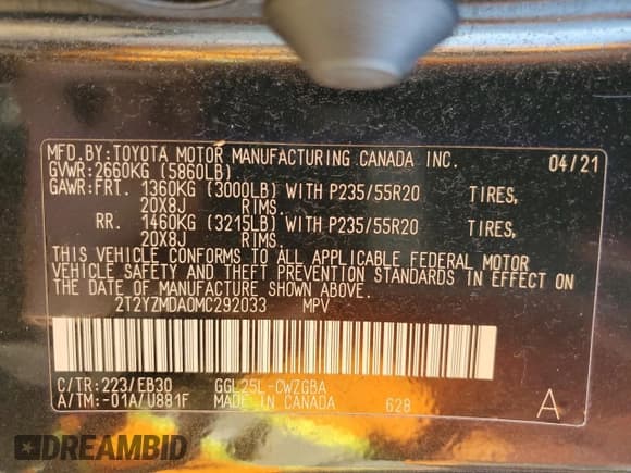 ✅ 2021 Lexus RX 350 F Sport • VIN: 2T2YZMDA0MC292033 • Лот: 86795375. Опубликован ранее на Copart с пробегом 75 783 миль. Бесплатный доступ к архиву аукционных продаж из США и подробный отчёт об истории автомобиля на DreamBid. Изображение 12.