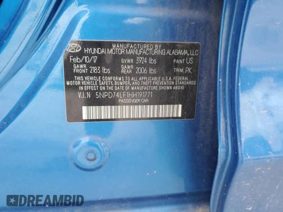 2017 Hyundai Elantra SE z VIN 5NPD74LF1HH191771, wystawiony jako Copart lot #82762305 z przebiegiem 137 493 mil mil oraz Czysty tytuł • Clean title. Historia ofert i sprzedaży dostępna na DreamBid. Obrazek 12.