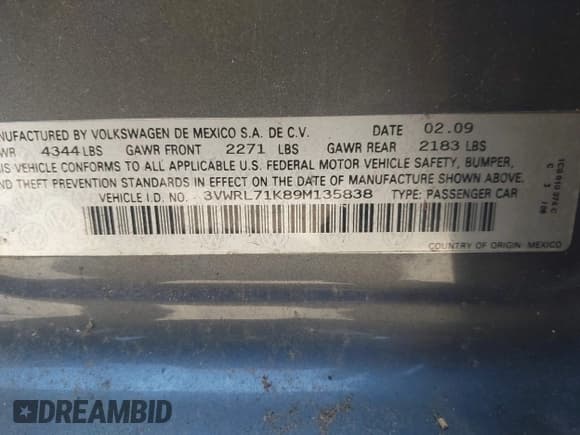 ✅ 2009 Volkswagen Jetta TDI • VIN: 3VWRL71K89M135838 • Lot: 42118602. Wystawiony na IAAI z przebiegiem 252 194 mil. Bezpłatny archiwum sprzedaży aukcyjnych z USA i szczegółowy raport historii pojazdu na DreamBid. Zdjęcie 9.