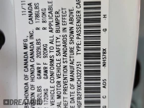 ✅ 2012 Honda Civic EX-L • VIN: 2HGFB2F9XCH322751 • Лот: 92210915. Опубликован ранее на Copart с пробегом 219 432 миль. Бесплатный доступ к архиву аукционных продаж из США и подробный отчёт об истории автомобиля на DreamBid. Изображение 12.