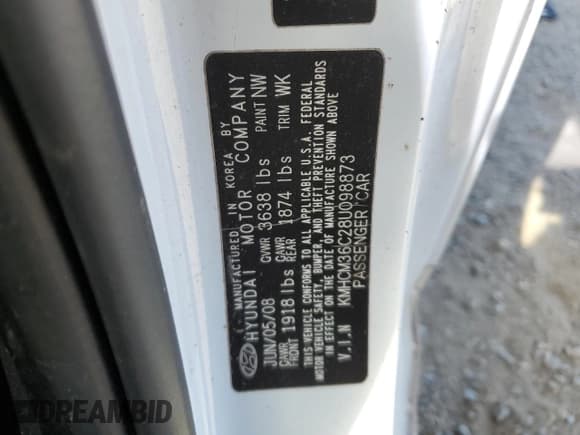 ✅ 2008 Hyundai Accent GS • VIN: KMHCM36C28U098873 • Лот: 49435005. Опубликован ранее на Copart с пробегом 144 043 миль. Бесплатный доступ к архиву аукционных продаж из США и подробный отчёт об истории автомобиля на DreamBid. Изображение 15.