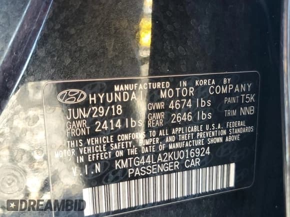 ✅ 2019 Genesis G70 Advanced • VIN: KMTG44LA2KU016924 • Lot: 86617505. Wystawiony na Copart z przebiegiem 124 953 mil. Bezpłatny archiwum sprzedaży aukcyjnych z USA i szczegółowy raport historii pojazdu na DreamBid. Zdjęcie 13.