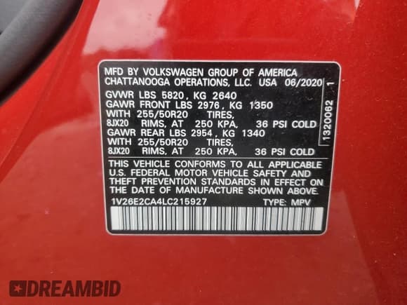 ✅ 2020 Volkswagen Atlas SE • VIN: 1V26E2CA4LC215927 • Lot: 63402165. Wystawiony na Copart z przebiegiem 71 836 mil. Bezpłatny archiwum sprzedaży aukcyjnych z USA i szczegółowy raport historii pojazdu na DreamBid. Zdjęcie 14.