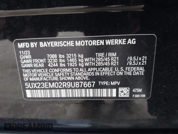 ✅ 2024 BMW X7 xDrive40i • VIN: 5UX23EM02R9U87667 • Лот: 43591181. Опубликован ранее на IAAI с пробегом Не указан. Бесплатный доступ к архиву аукционных продаж из США и подробный отчёт об истории автомобиля на DreamBid. Изображение 9.