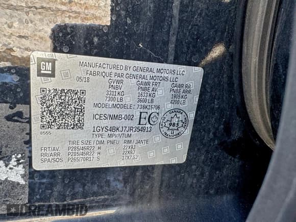 ✅ 2018 Cadillac Escalade Luxury • VIN: 1GYS4BKJ7JR354913 • Lot: 95582195. Listed on Copart with 135,000 mi. Free auction sales archive from the USA and detailed vehicle history report at DreamBid. Image 10.