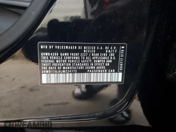 ✅ 2018 Volkswagen Jetta SE Sport • VIN: 3VWD17AJ6JM224772 • Lot: 84656185. Listed on Copart with 101,806 mi. Free auction sales archive from the USA and detailed vehicle history report at DreamBid. Image 12.