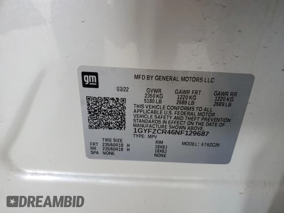 ✅ 2022 Cadillac XT4 FWD Premium Luxury • VIN: 1GYFZCR46NF129687 • Lot: 64337245. Listed on Copart with 29,412 mi. Free auction sales archive from the USA and detailed vehicle history report at DreamBid. Image 13.