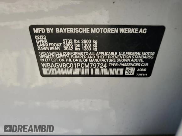 ✅ 2023 BMW 8 Series M850i • VIN: WBAGV8C01PCM79724 • Lot: 69486194. Wystawiony na Copart z przebiegiem 14 285 mil. Bezpłatny archiwum sprzedaży aukcyjnych z USA i szczegółowy raport historii pojazdu na DreamBid. Zdjęcie 12.