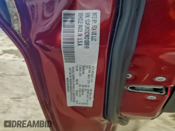 ✅ 2021 Jeep Cherokee Limited • VIN: 1C4PJMDX2MD108919 • Lot: 93931865. Listed on Copart with Not provided. Free auction sales archive from the USA and detailed vehicle history report at DreamBid. Image 13.