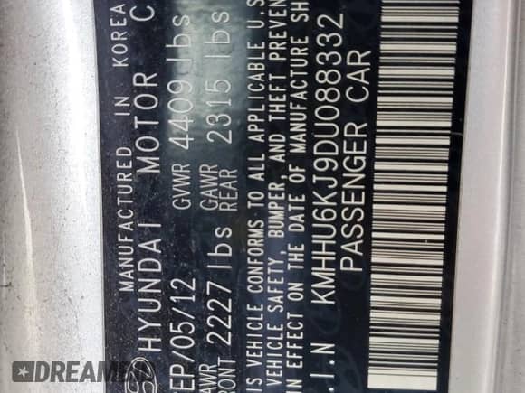 2013 Hyundai Genesis Coupe Track с VIN KMHHU6KJ9DU088332, выставлен на аукционе Copart как лот 43446265 с пробегом 194 513 миль миль и Чистый • Clean title. История ставок и продаж доступна на DreamBid. Изображение 12.