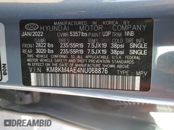 2022 Hyundai Ioniq 5 SE z VIN KM8KM4AE4NU068876, wystawiony jako Copart lot #71855944 z przebiegiem 9 939 mil mil oraz Szkoda całkowita • Salvage title. Historia ofert i sprzedaży dostępna na DreamBid. Obrazek 13.