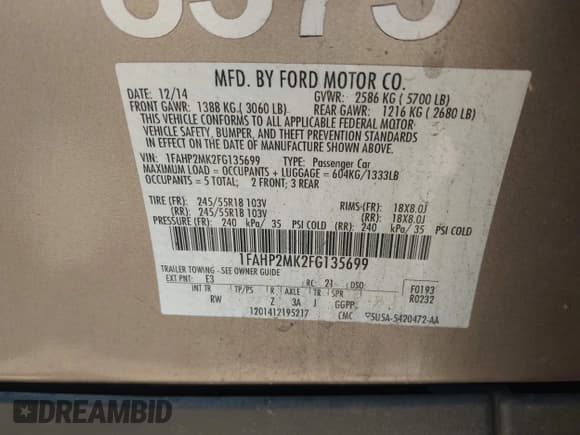 ✅ 2015 Ford Police Interceptor • VIN: 1FAHP2MK2FG135699 • Lot: 42614660. Listed on IAAI with 113,927 mi. Free auction sales archive from the USA and detailed vehicle history report at DreamBid. Image 9.