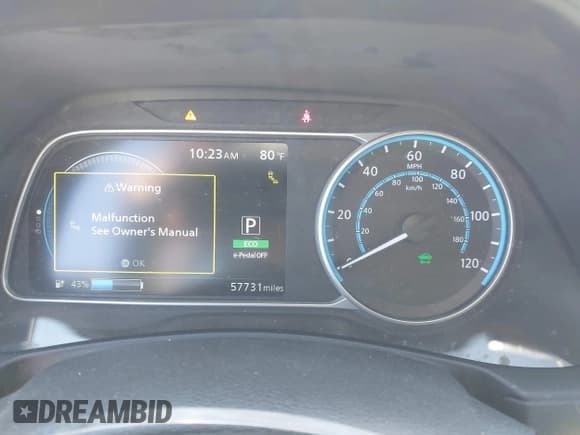 ✅ 2020 Nissan LEAF SL Plus • VIN: 1N4BZ1DP7LC310151 • Lot: 42327077. Listed on IAAI with 57,731 mi. Free auction sales archive from the USA and detailed vehicle history report at DreamBid. Image 7.