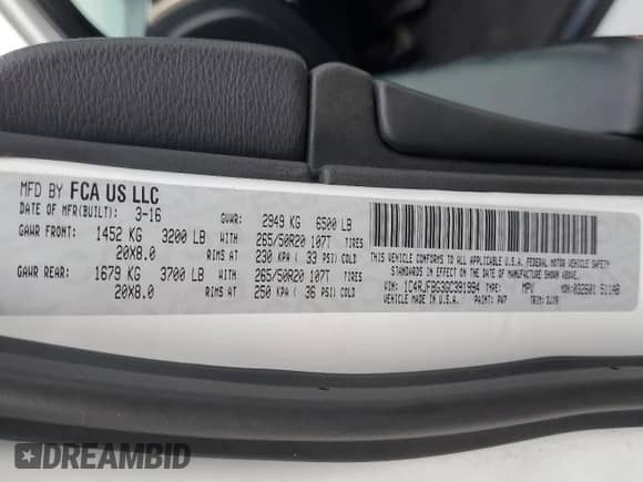 2016 Jeep Grand Cherokee Limited 75th Anniversary с VIN 1C4RJFBG3GC391994, выставлен на аукционе Copart как лот 82284405 с пробегом 137 699 миль миль и Чистый • Clean title. История ставок и продаж доступна на DreamBid. Изображение 14.