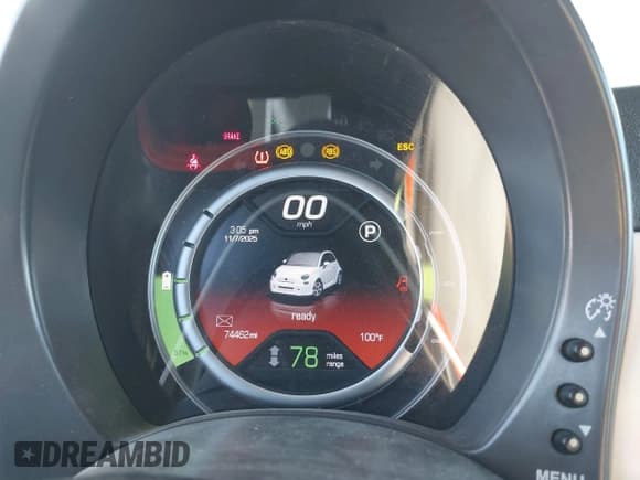 ✅ 2013 FIAT 500e • VIN: 3C3CFFGE0DT681547 • Lot: 43655854. Listed on IAAI with 74,462 mi. Free auction sales archive from the USA and detailed vehicle history report at DreamBid. Image 15.