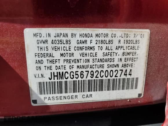 ✅ 2002 Honda Accord SE • VIN: JHMCG56792C002744 • Lot: 87266715. Listed on Copart with 203,830 mi. Free auction sales archive from the USA and detailed vehicle history report at DreamBid. Image 12.