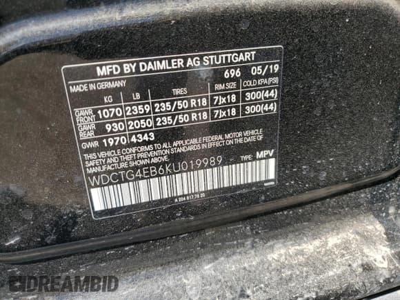 ✅ 2019 Mercedes-Benz GLA 250 • VIN: WDCTG4EB6KU019989 • Lot: 58482345. Wystawiony na Copart z przebiegiem 168 666 mil. Bezpłatny archiwum sprzedaży aukcyjnych z USA i szczegółowy raport historii pojazdu na DreamBid. Zdjęcie 14.