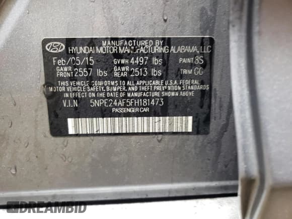 ✅ 2015 Hyundai Sonata SE • VIN: 5NPE24AF5FH181473 • Лот: 72690002. Опубликован ранее на Copart с пробегом 85 306 миль. Бесплатный доступ к архиву аукционных продаж из США и подробный отчёт об истории автомобиля на DreamBid. Изображение 12.