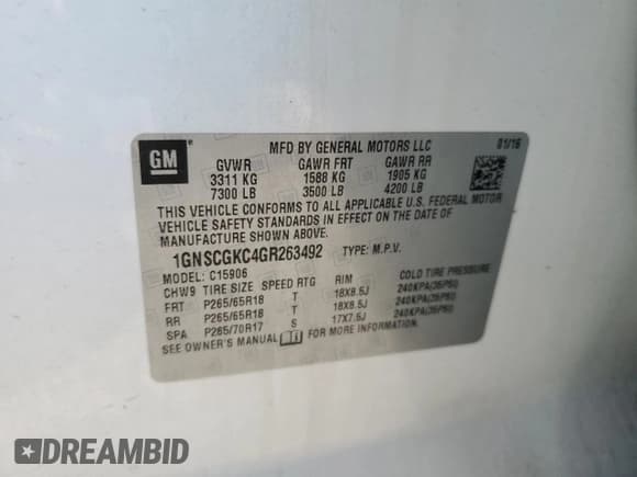 ✅ 2016 Chevrolet Suburban LS • VIN: 1GNSCGKC4GR263492 • Lot: 76676714. Wystawiony na Copart z przebiegiem 108 279 mil. Bezpłatny archiwum sprzedaży aukcyjnych z USA i szczegółowy raport historii pojazdu na DreamBid. Zdjęcie 13.