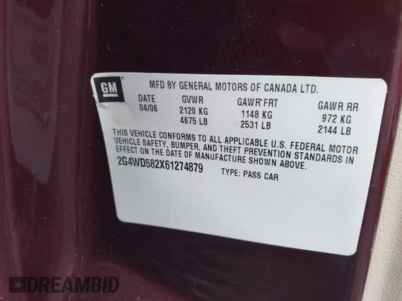 ✅ 2006 Buick LaCrosse CXL • VIN: 2G4WD582X61274879 • Lot: 43687558. Wystawiony na IAAI z przebiegiem 161 020 mil. Bezpłatny archiwum sprzedaży aukcyjnych z USA i szczegółowy raport historii pojazdu na DreamBid. Zdjęcie 9.