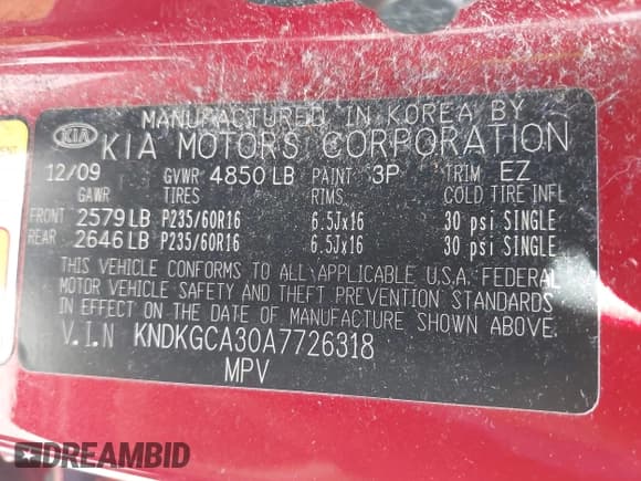 ✅ 2010 Kia Sportage LX • VIN: KNDKGCA30A7726318 • Лот: 42754441. Опубликован ранее на IAAI с пробегом 82 314 миль. Бесплатный доступ к архиву аукционных продаж из США и подробный отчёт об истории автомобиля на DreamBid. Изображение 9.