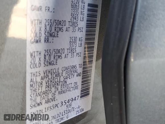 ✅ 2023 Infiniti QX60 Luxe • VIN: 5N1DL1FS5PC354947 • Lot: 53531755. Listed on Copart with 28,644 mi. Free auction sales archive from the USA and detailed vehicle history report at DreamBid. Image 15.