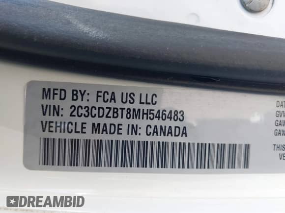 2021 Dodge Challenger R/T с VIN 2C3CDZBT8MH546483, выставлен на аукционе IAAI как лот 43293243 с пробегом 65 771 миль миль и . История ставок и продаж доступна на DreamBid. Изображение 9.