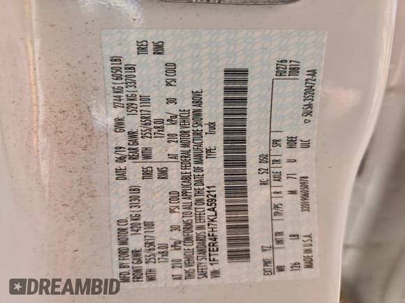 ✅ 2019 Ford Ranger XLT • VIN: 1FTER4FH7KLA59211 • Lot: 96955395. Wystawiony na Copart z przebiegiem 63 562 mil. Bezpłatny archiwum sprzedaży aukcyjnych z USA i szczegółowy raport historii pojazdu na DreamBid. Zdjęcie 12.