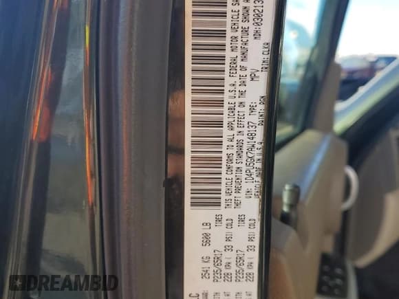 ✅ 2010 Dodge Nitro SXT • VIN: 1D4PU5GK7AW148137 • Lot: 46541785. Listed on Copart with 130,013 mi. Free auction sales archive from the USA and detailed vehicle history report at DreamBid. Image 13.