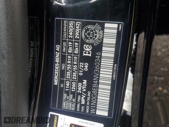 ✅ 2022 Mercedes-Benz GLC 300 • VIN: W1N0G8EB4NV360346 • Lot: 81383325. Wystawiony na Copart z przebiegiem Nie podano. Bezpłatny archiwum sprzedaży aukcyjnych z USA i szczegółowy raport historii pojazdu na DreamBid. Zdjęcie 13.