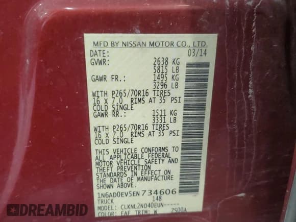 ✅ 2014 Nissan Frontier Pro-4X • VIN: 1N6AD0EV5EN734606 • Lot: 46668145. Wystawiony na Copart z przebiegiem 109 124 mil. Bezpłatny archiwum sprzedaży aukcyjnych z USA i szczegółowy raport historii pojazdu na DreamBid. Zdjęcie 12.