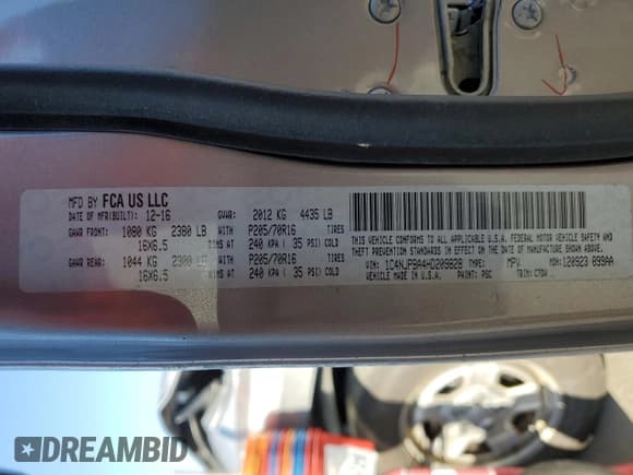 ✅ 2017 Jeep Patriot Sport SE • VIN: 1C4NJPBA4HD209828 • Lot: 89321165. Listed on Copart with Not provided. Free auction sales archive from the USA and detailed vehicle history report at DreamBid. Image 14.