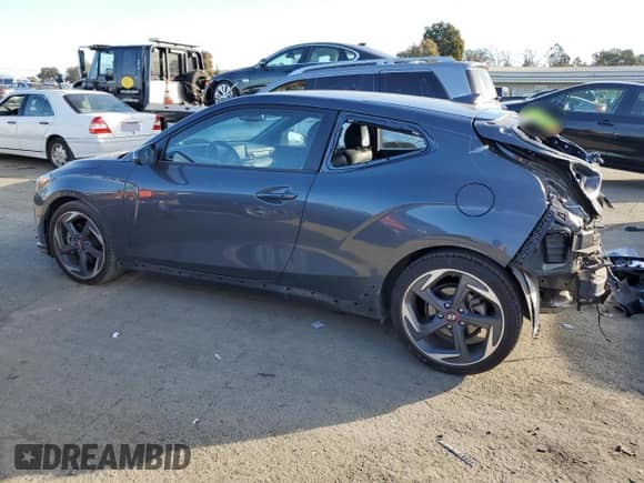 2019 Hyundai Veloster Turbo with VIN KMHTH6AB0KU009779, listed as a Copart auction lot 43198675 with 64,041 mi miles and Salvage title. Bid and sale history available at DreamBid. Image 2.