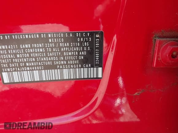 ✅ 2013 Volkswagen Jetta SE • VIN: 3VWDP7AJ9DM448802 • Lot: 42860616. Wystawiony na IAAI z przebiegiem Nie podano. Bezpłatny archiwum sprzedaży aukcyjnych z USA i szczegółowy raport historii pojazdu na DreamBid. Zdjęcie 9.