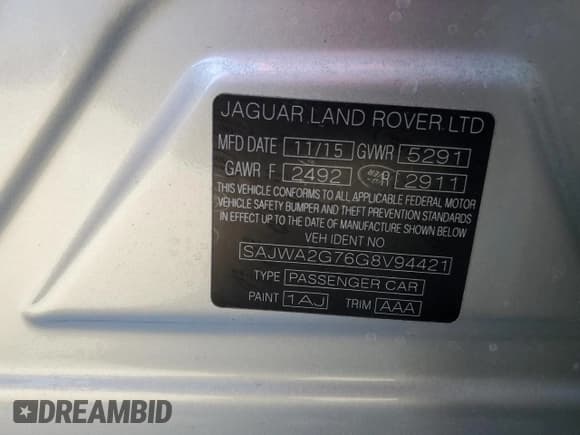 ✅ 2016 Jaguar XJ Portfolio • VIN: SAJWA2G76G8V94421 • Lot: 45875293. Wystawiony na Copart z przebiegiem 55 373 mil. Bezpłatny archiwum sprzedaży aukcyjnych z USA i szczegółowy raport historii pojazdu na DreamBid. Zdjęcie 13.