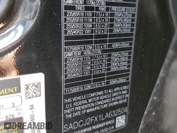 ✅ 2020 Jaguar F-Pace 25t Premium • VIN: SADCJ2FX1LA632504 • Lot: 66932465. Wystawiony na Copart z przebiegiem 70 904 mil. Bezpłatny archiwum sprzedaży aukcyjnych z USA i szczegółowy raport historii pojazdu na DreamBid. Zdjęcie 13.