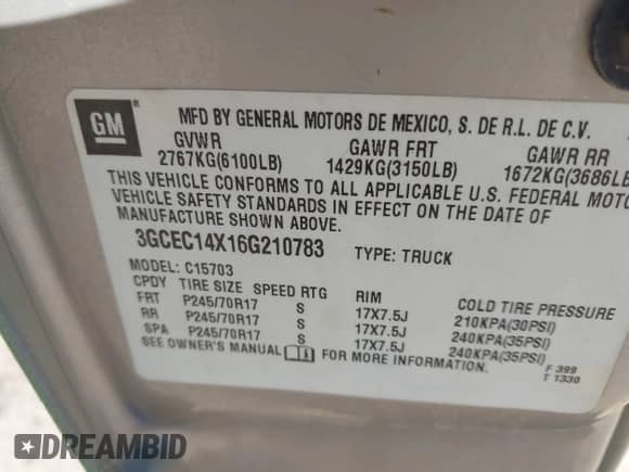 2006 Chevrolet Silverado 1500 Work Truck с VIN 3GCEC14X16G210783, выставлен на аукционе IAAI как лот 42842126 с пробегом 119 807 миль миль и . История ставок и продаж доступна на DreamBid. Изображение 9.