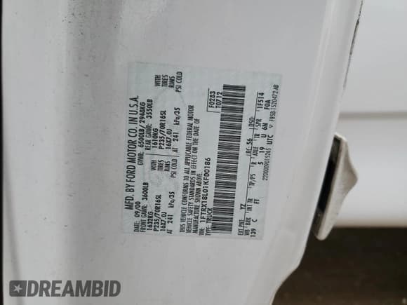 ✅ 2001 Ford F-150 XL • VIN: 1FTRX18L01KF00186 • Lot: 86135485. Listed on Copart with 227,933 mi. Free auction sales archive from the USA and detailed vehicle history report at DreamBid. Image 12.