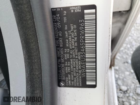 ✅ 2005 BMW 3 Series 325xi • VIN: WBAEU33465PR16963 • Lot: 81848065. Wystawiony na Copart z przebiegiem 126 439 mil. Bezpłatny archiwum sprzedaży aukcyjnych z USA i szczegółowy raport historii pojazdu na DreamBid. Zdjęcie 12.