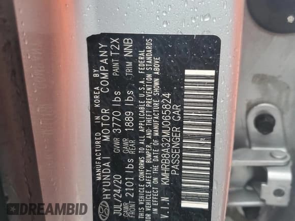 ✅ 2021 Hyundai Venue SE • VIN: KMHRB8A32MU065824 • Lot: 51959315. Listed on Copart with 75,370 mi. Free auction sales archive from the USA and detailed vehicle history report at DreamBid. Image 13.