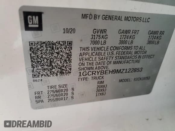 ✅ 2021 Chevrolet Silverado 1500 Custom • VIN: 1GCRYBEH9MZ122853 • Лот: 75997394. Опубликован ранее на Copart с пробегом 145 097 миль. Бесплатный доступ к архиву аукционных продаж из США и подробный отчёт об истории автомобиля на DreamBid. Изображение 12.