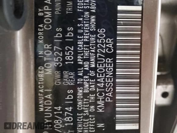 ✅ 2014 Hyundai Accent GLS • VIN: KMHCT4AE0EU722506 • Лот: 81510944. Опубликован ранее на Copart с пробегом 56 582 миль. Бесплатный доступ к архиву аукционных продаж из США и подробный отчёт об истории автомобиля на DreamBid. Изображение 12.