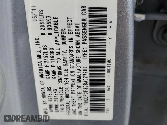 ✅ 2011 Honda Accord EX-L • VIN: 1HGCP3F87BA027900 • Lot: 80569195. Wystawiony na Copart z przebiegiem 195 864 mil. Bezpłatny archiwum sprzedaży aukcyjnych z USA i szczegółowy raport historii pojazdu na DreamBid. Zdjęcie 13.