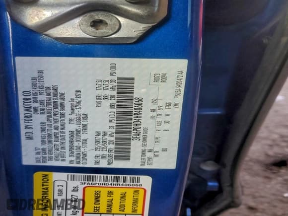 ✅ 2017 Ford Fusion SE • VIN: 3FA6P0HD4HR406068 • Lot: 93325685. Listed on Copart with Not provided. Free auction sales archive from the USA and detailed vehicle history report at DreamBid. Image 12.