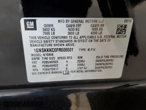 ✅ 2015 Chevrolet Suburban LTZ • VIN: 1GNSKKKC6FR606601 • Lot: 59994064. Wystawiony na Copart z przebiegiem Nie podano. Bezpłatny archiwum sprzedaży aukcyjnych z USA i szczegółowy raport historii pojazdu na DreamBid. Zdjęcie 13.