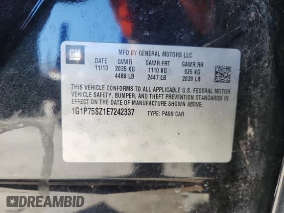 ✅ 2014 Chevrolet Cruze Diesel • VIN: 1G1P75SZ1E7242337 • Лот: 90135575. Опубликован ранее на Copart с пробегом 203 471 миль. Бесплатный доступ к архиву аукционных продаж из США и подробный отчёт об истории автомобиля на DreamBid. Изображение 12.