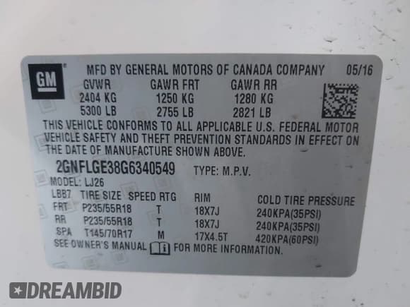 ✅ 2016 Chevrolet Equinox LTZ • VIN: 2GNFLGE38G6340549 • Лот: 43360514. Опубликован ранее на IAAI с пробегом 162 004 миль. Бесплатный доступ к архиву аукционных продаж из США и подробный отчёт об истории автомобиля на DreamBid. Изображение 9.