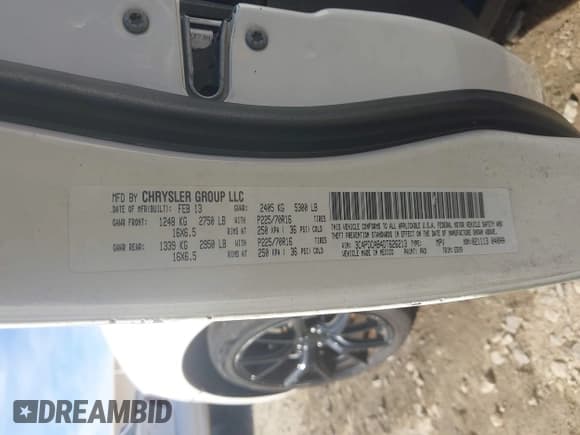 ✅ 2013 Dodge Journey Canada Value • VIN: 3C4PDCAB4DT626213 • Lot: 43726496. Listed on IAAI with 227,504 mi. Free auction sales archive from the USA and detailed vehicle history report at DreamBid. Image 9.